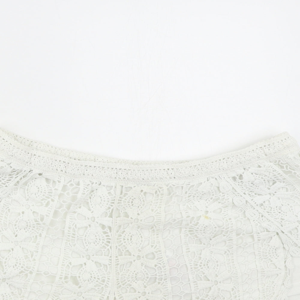 New Look Womens White   Hot Pants Shorts Size M