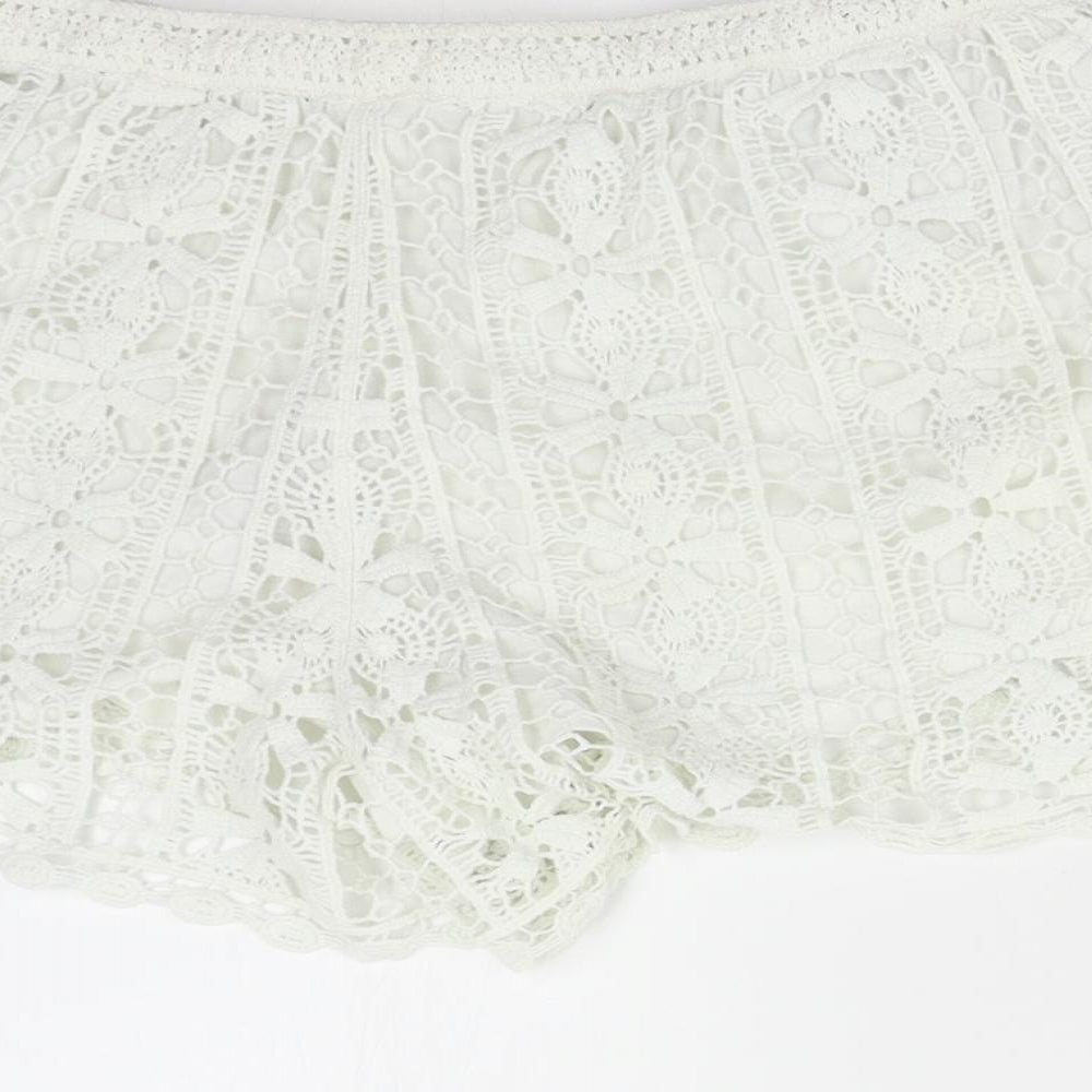 New Look Womens White   Hot Pants Shorts Size M