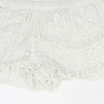 New Look Womens White   Hot Pants Shorts Size M
