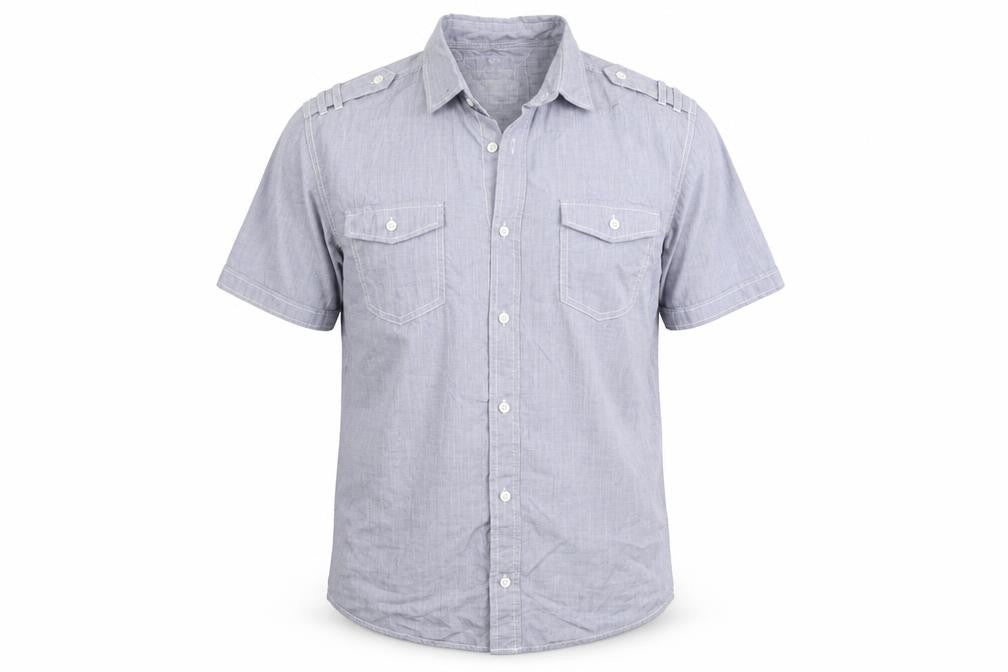 Mens UK Size M NEXT Blue  Button-Up Short Sleeve Casual Shirt