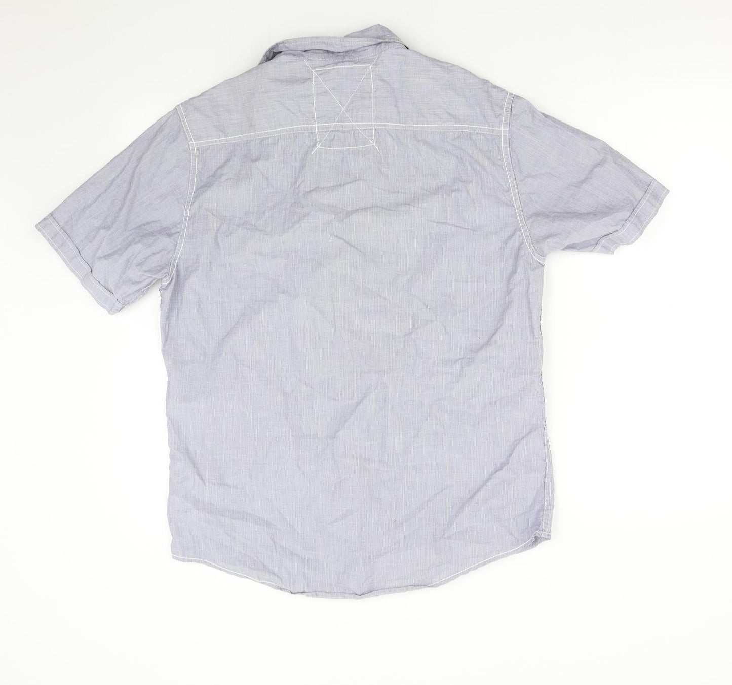 Mens UK Size M NEXT Blue  Button-Up Short Sleeve Casual Shirt