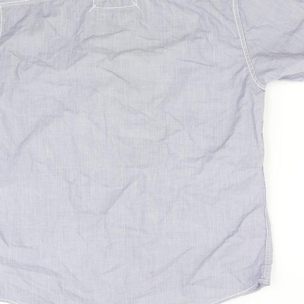 Mens UK Size M NEXT Blue  Button-Up Short Sleeve Casual Shirt