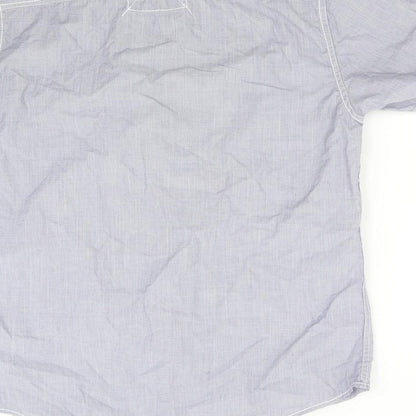 Mens UK Size M NEXT Blue  Button-Up Short Sleeve Casual Shirt