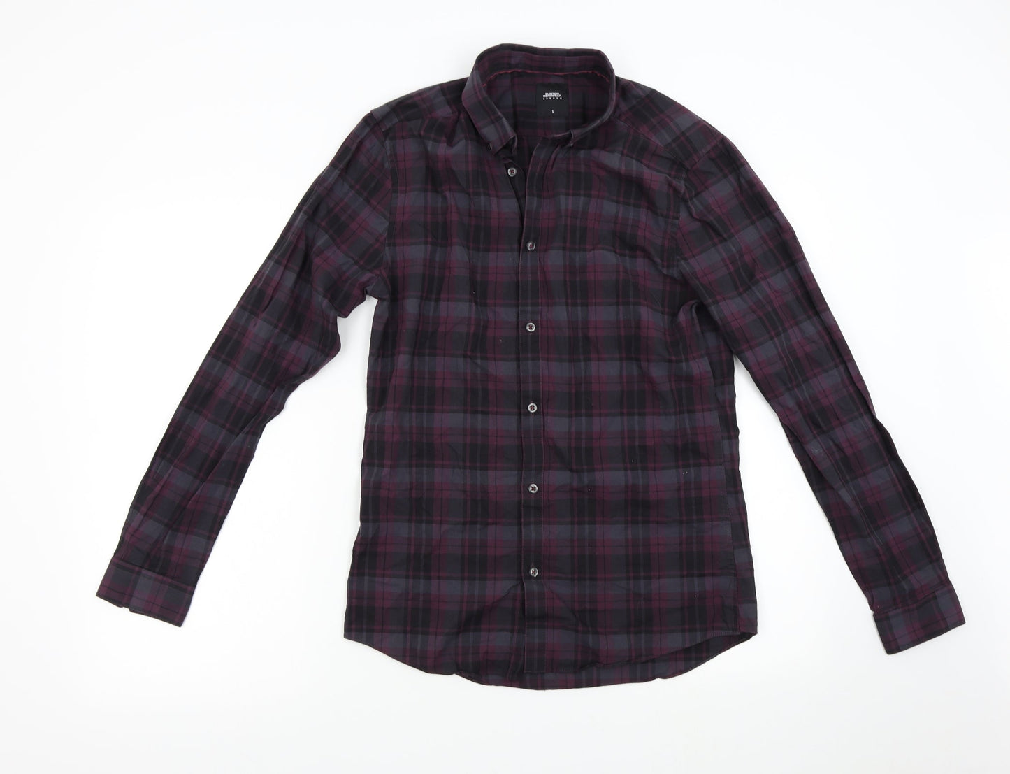 Mens UK Size S Burton Purple  Button-Up Long Sleeve Casual Shirt