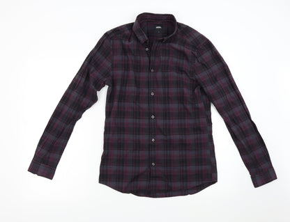 Mens UK Size S Burton Purple  Button-Up Long Sleeve Casual Shirt