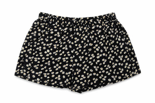 Front view of Next girls’ black floral hot pants shorts, size 10, years