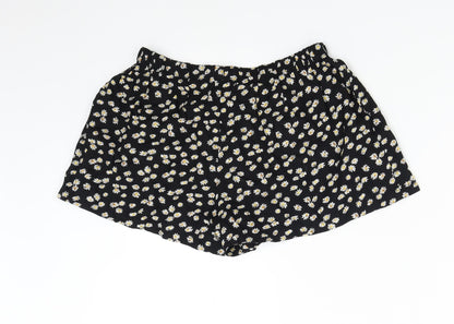NEXT Girls Black Floral  Hot Pants Shorts Size 10 Years