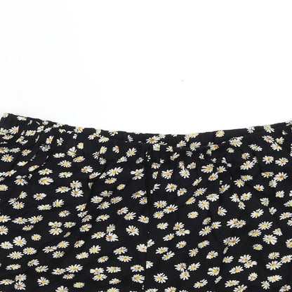 NEXT Girls Black Floral  Hot Pants Shorts Size 10 Years