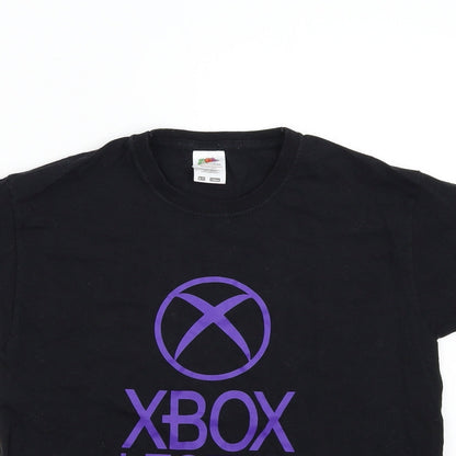 Fruit of the Loom Boys Black   Basic T-Shirt Size 9-10 Years  - XBOX Legend