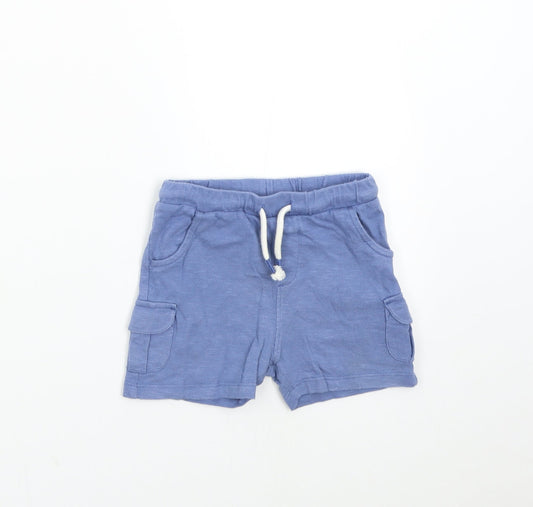 M&S Baby Blue   Cargo Trousers Size 12-18 Months  - Short