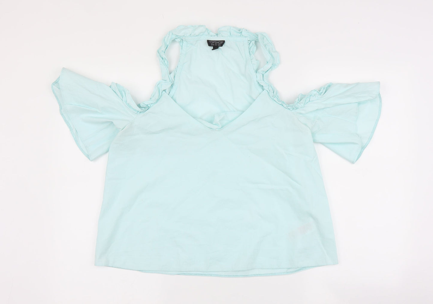 Womens UK Size 12 Topshop Blue Basic Blouse
