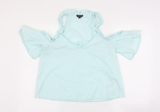 Womens UK Size 12 Topshop Blue Basic Blouse