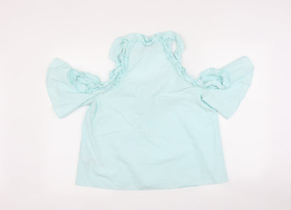 Womens UK Size 12 Topshop Blue Basic Blouse