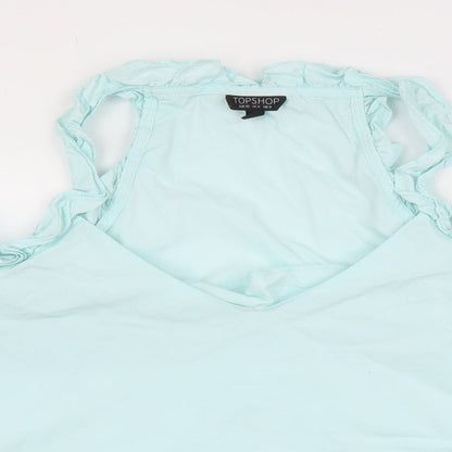 Womens UK Size 12 Topshop Blue Basic Blouse