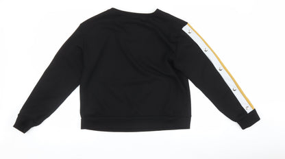 Back view of Cameo Rose women’s black pullover sweatshirt, size M