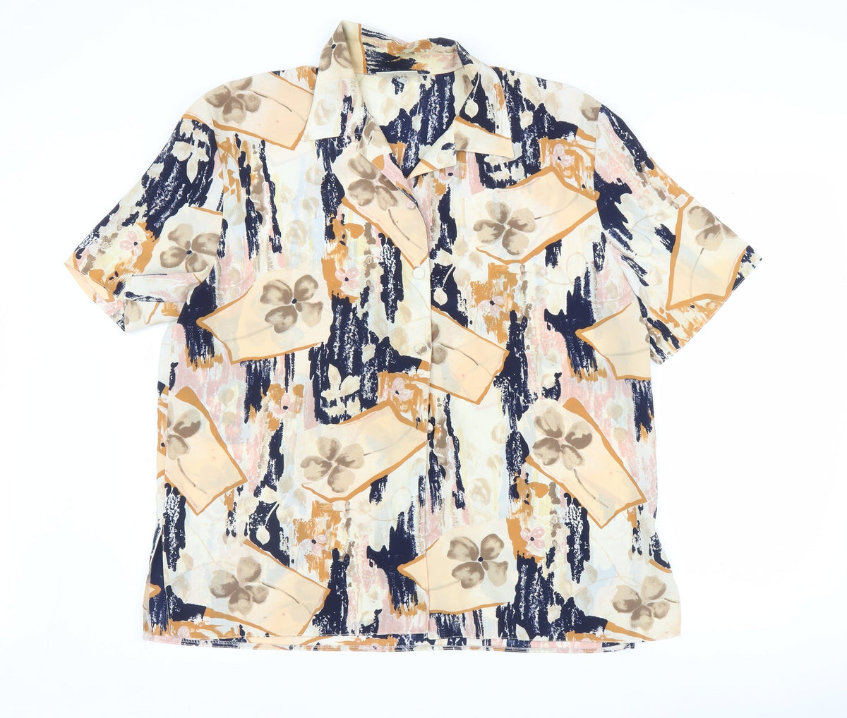 Front view of sky fashion women’s multicoloured floral basic blouse, size UK 16