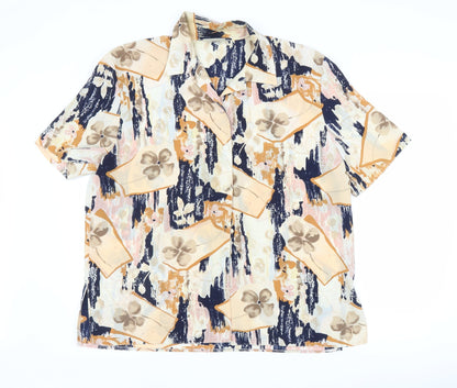 Front view of sky fashion women’s multicoloured floral basic blouse, size UK 16