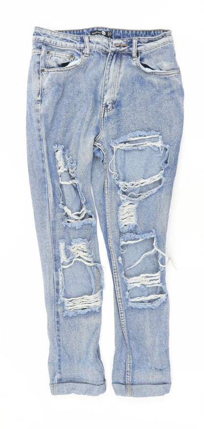 Boohoo Womens Blue   Straight Jeans Size 10 L26 in