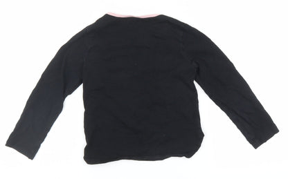 George Girls Black Solid  Top Pyjama Top Size 6-7 Years