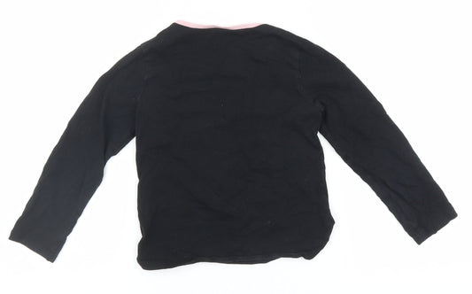 George Girls Black Solid  Top Pyjama Top Size 6-7 Years