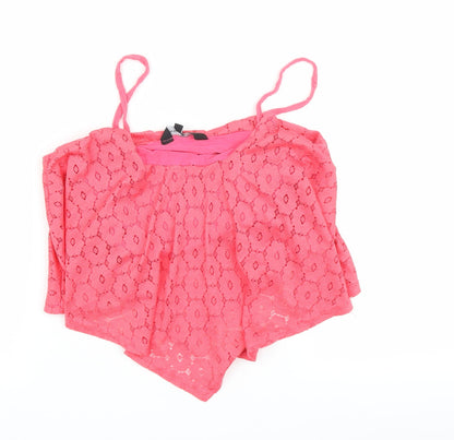 Womens UK Size 8 New Look Pink Basic Tank