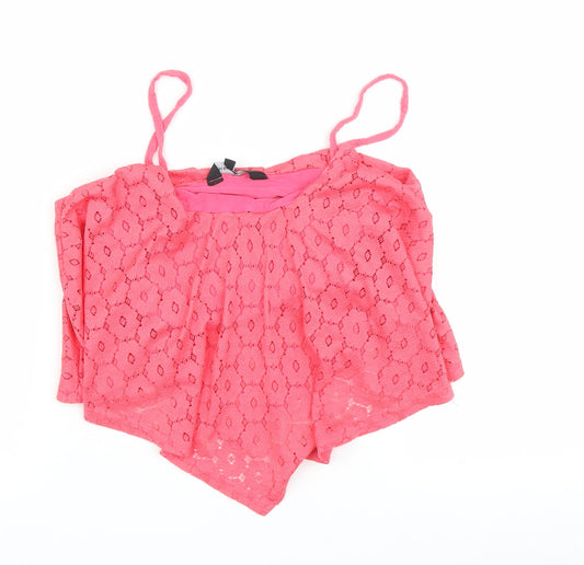 Womens UK Size 8 New Look Pink Basic Tank