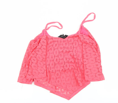 Womens UK Size 8 New Look Pink Basic Tank