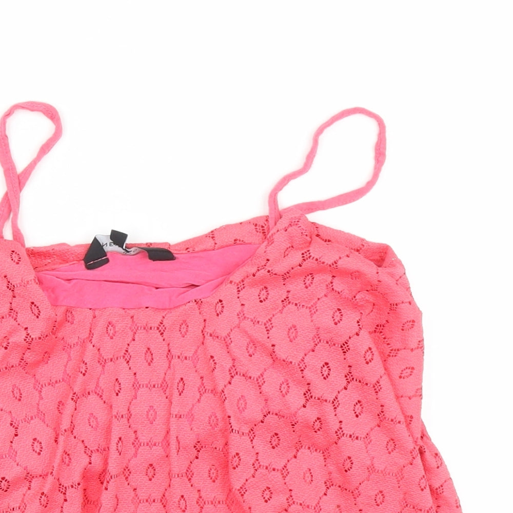 Womens UK Size 8 New Look Pink Basic Tank