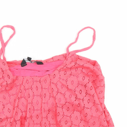 Womens UK Size 8 New Look Pink Basic Tank