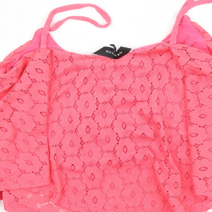 Womens UK Size 8 New Look Pink Basic Tank
