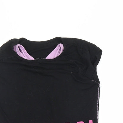George Girls Black   Basic T-Shirt Size 5-6 Years