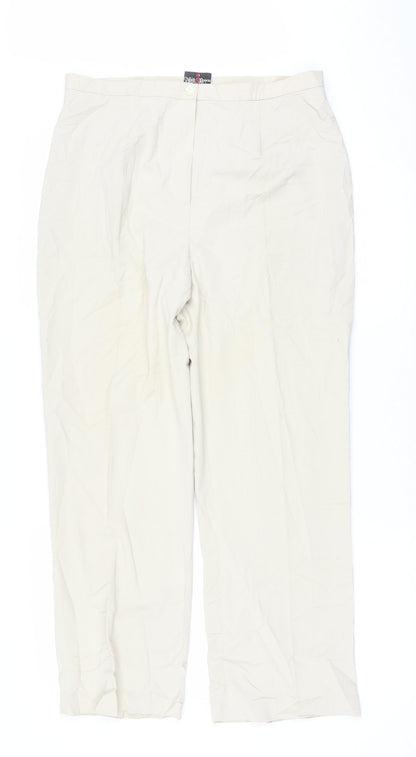 Katy Baker Womens Beige   Trousers  Size 16 L27.5 in