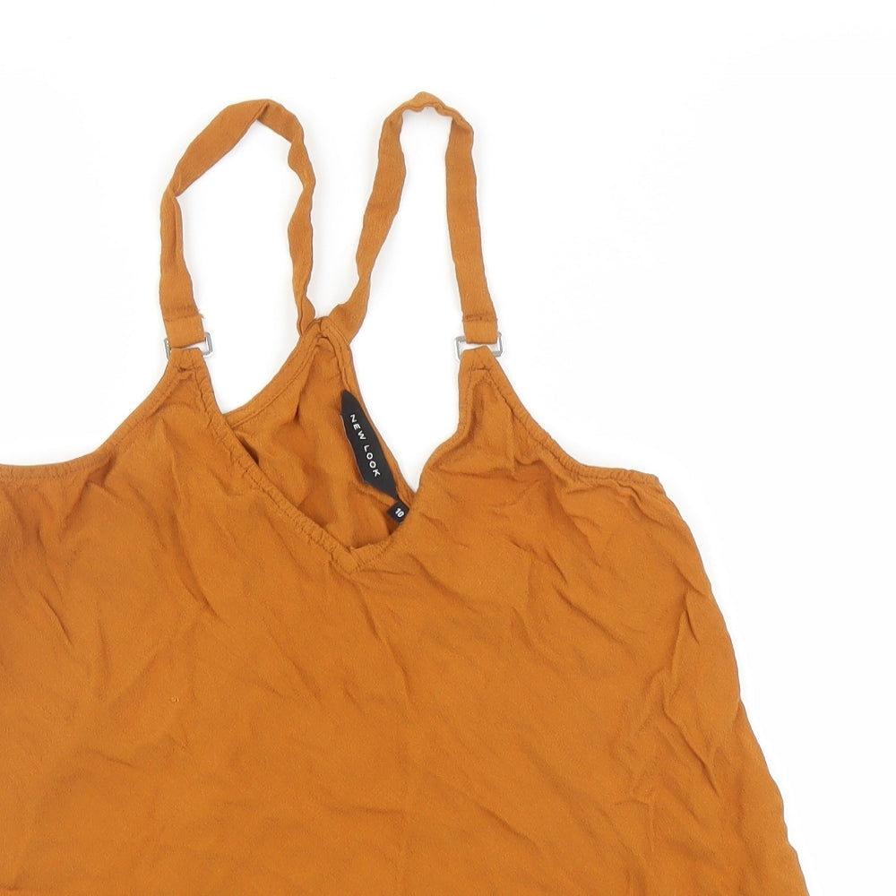 Womens UK Size 12 New Look Brown Basic Tank