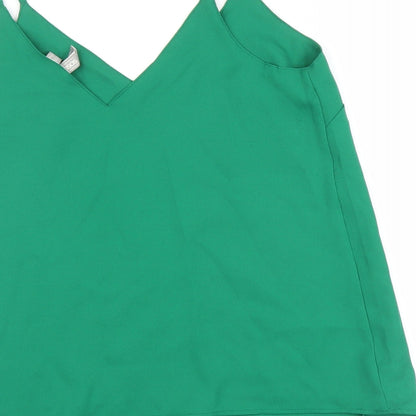 Womens UK Size 8 ASOS Green Basic Tank