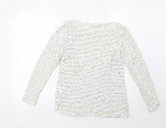 H&M Womens White   Pullover Sweatshirt Size XS