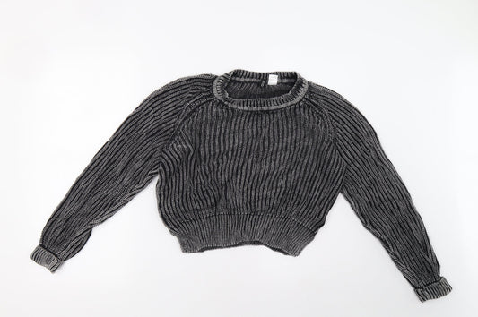H&M Womens Grey   Pullover Sweatshirt Size S
