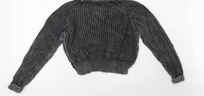 H&M Womens Grey   Pullover Sweatshirt Size S