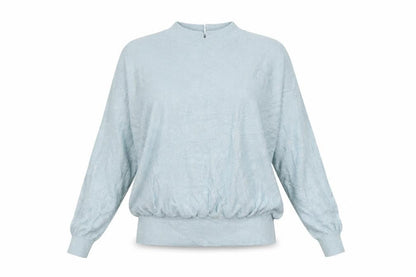 Front view of M&Co women’s green pullover sweatshirt, size UK 18