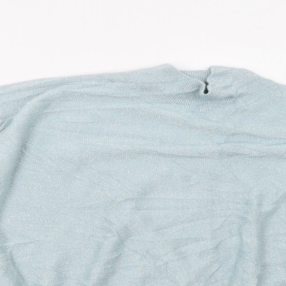 Close-up detail of M&Co women’s green pullover sweatshirt, size UK 18
