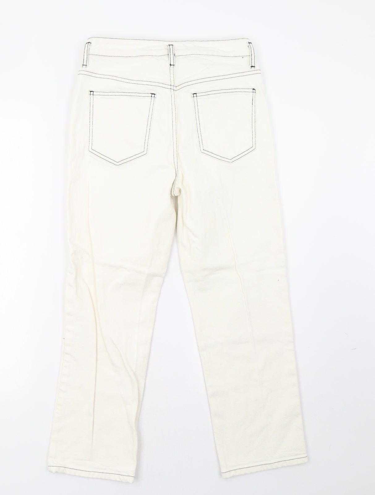 Topshop Womens White  Denim Straight Jeans Size 26 L30 in