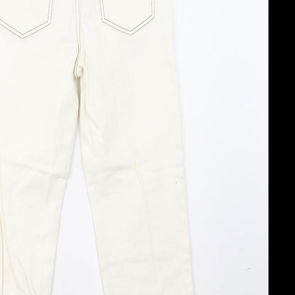 Topshop Womens White  Denim Straight Jeans Size 26 L30 in