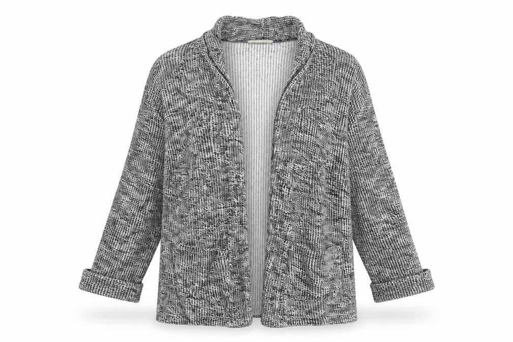 Front view of Innocent women’s black jacket blazer, size UK 12