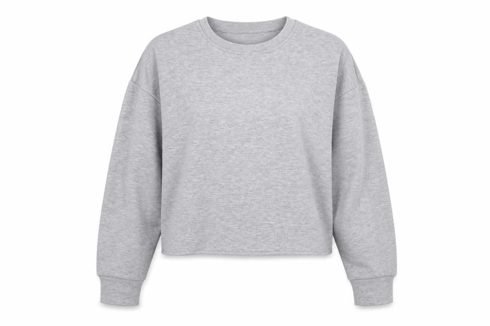 Front view of SHEIN women’s grey pullover hoodie, size L