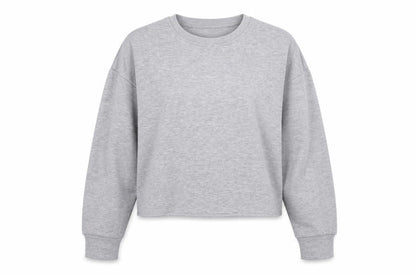 Front view of SHEIN women’s grey pullover hoodie, size L