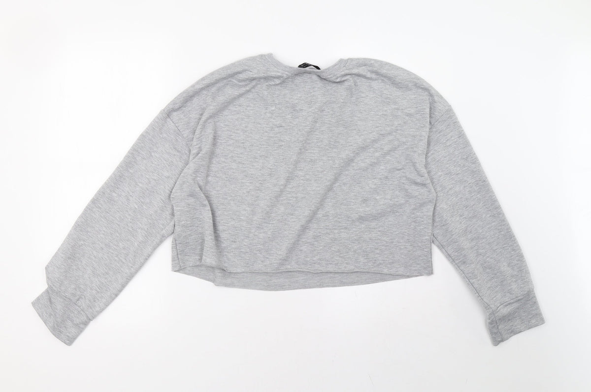 Back view of SHEIN women’s grey pullover hoodie, size L