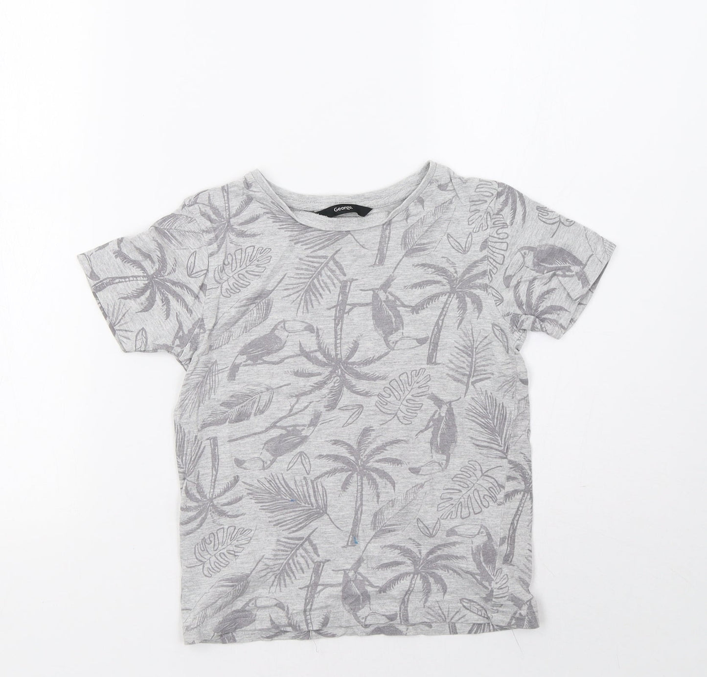 George Boys Grey Polka Dot  Basic T-Shirt Size 6-7 Years