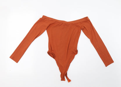 Missguided Womens Orange   Bodysuit One-Piece Size 8