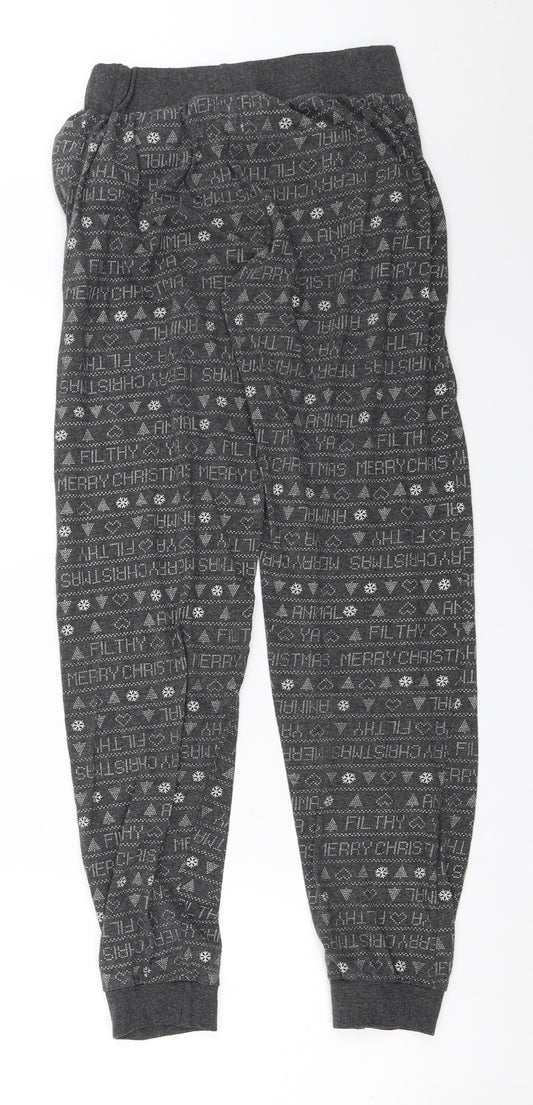 Primark Girls Grey Solid  Top Pyjama Pants Size S  - Home Alone christmas