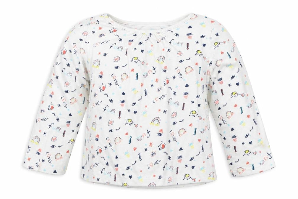 Front view of In Extenso girls’ white basic t-shirt, size 12, months