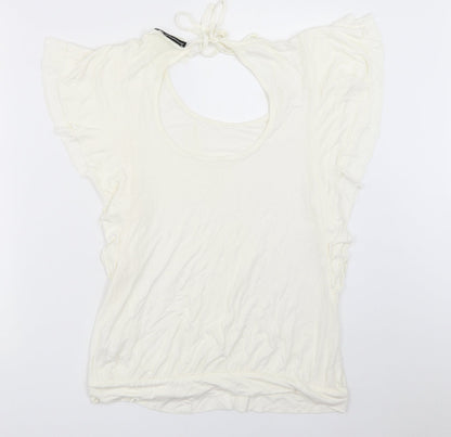 Womens UK Size 14 Atmosphere Ivory Basic T-Shirt